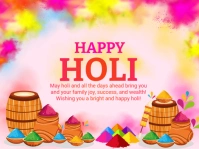 Black Joyful Happy Holi Presentation Présentation template