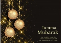 Black Joyful Happy Jumma Postcard template