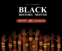 Black Joyful  Happy June Teenth Medium Rectangle Middelgrote rechthoek template