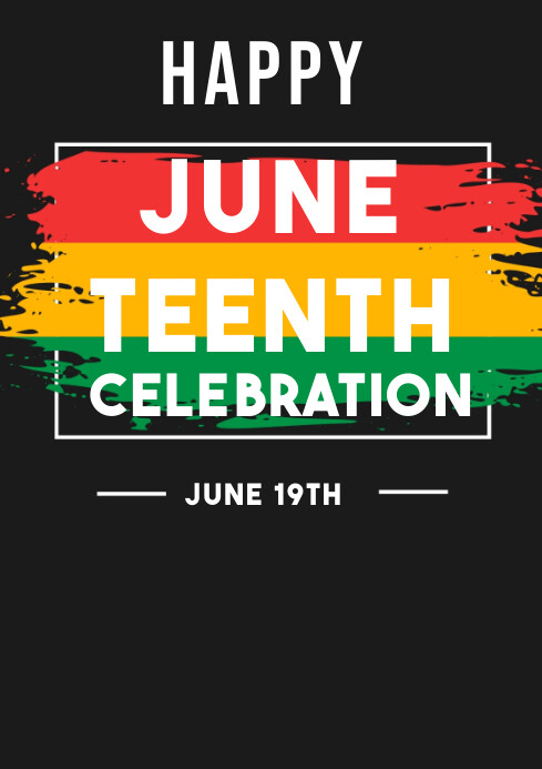 Black Joyful Happy Juneteenth A4 template