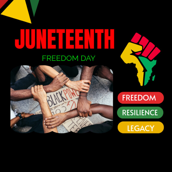 Black Joyful Happy Juneteenth Freedom Day Celebration Instagram Post ...