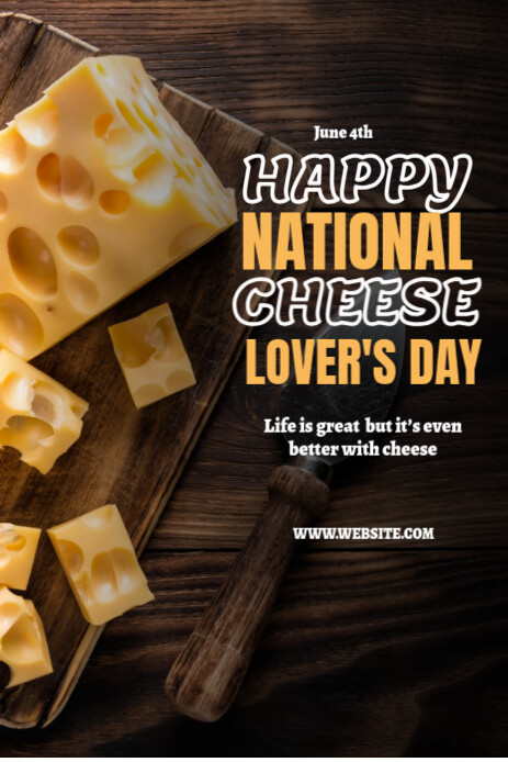 Black Joyful Happy National Cheese Day  Pinterest Graphic template