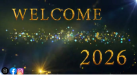 Black Joyful Happy New Year 2024 Youtube Thumbnail template