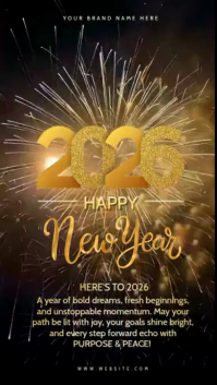 Black Joyful Happy New Year 2026 Instagram Story template