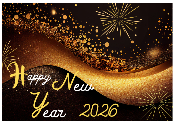 Black Joyful Happy New Year A4 Template | PosterMyWall