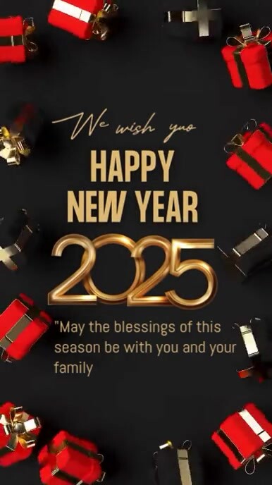 Black Joyful Happy New Year Design Template  Instagram Story