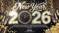 Black Joyful Happy New Year Digital Display (16:9) template