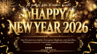 Black Joyful Happy New Year Digital Display (16:9) template