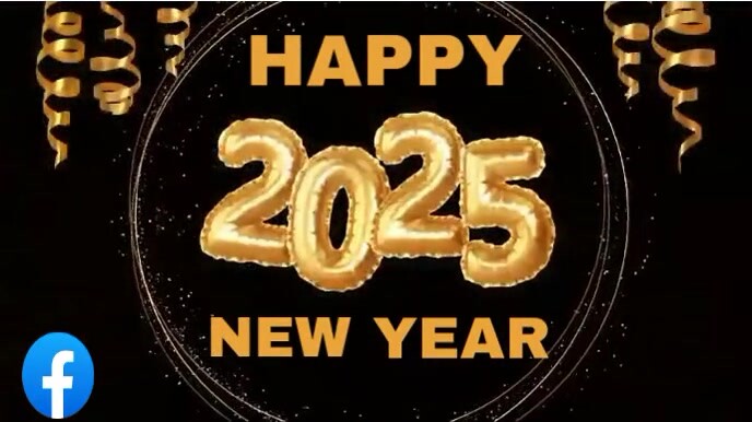 Black Joyful Happy New Year  Digital Display (16:9) template