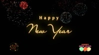 Black Joyful Happy New Year  Digital Display (16:9) template