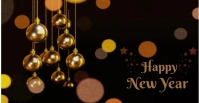 Black Joyful Happy New Year  Facebook Event Cover template