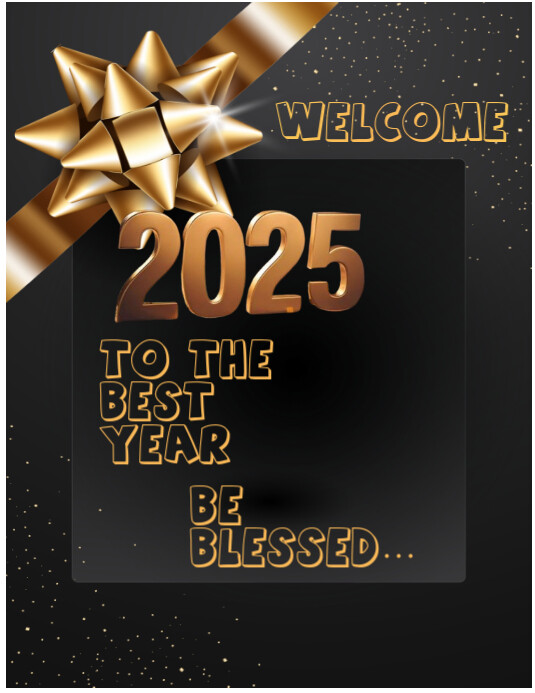Copy of Black Joyful Happy New Year Flyer (us Letter) | PosterMyWall