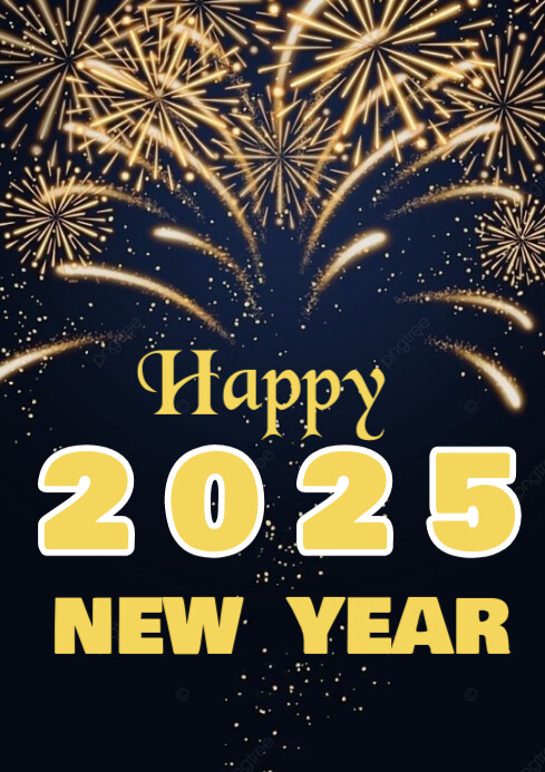 Black Joyful Happy New Year Flyer A4 Template | PosterMyWall