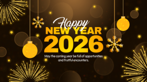 Black Joyful Happy New Year Greeting Digital Display (16:9) template