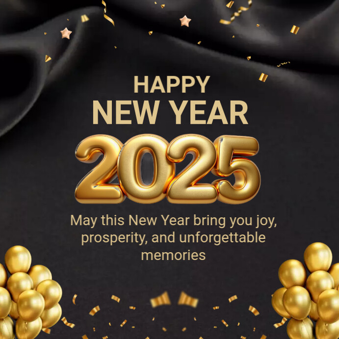 Copy of Black Joyful Happy New Year Instagram Post | PosterMyWall