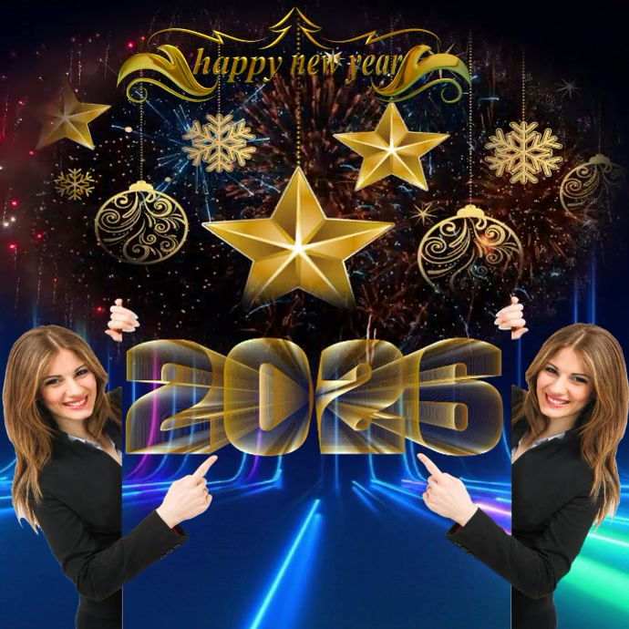 Copy of Black Joyful Happy New Year Instagram Post | PosterMyWall