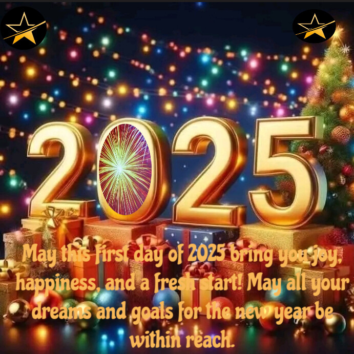 Copy of Black Joyful Happy New Year Instagram Post | PosterMyWall
