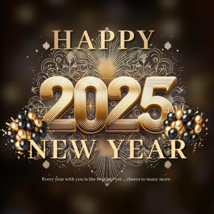 Copy of Black Joyful Happy New Year Instagram Post | PosterMyWall