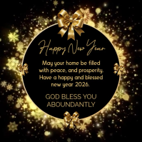 Black Joyful Happy New Year Instagram Post template