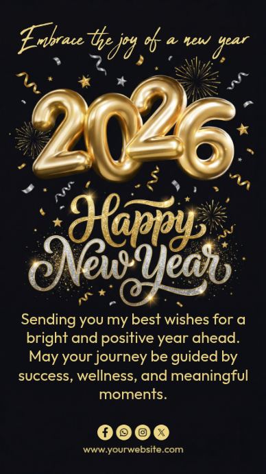 Copy of Black Joyful Happy New Year Instagram Story | PosterMyWall