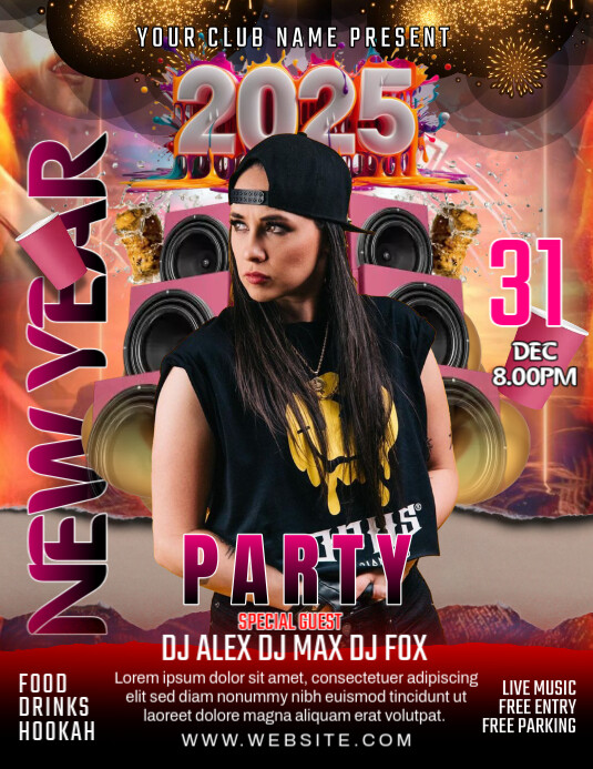 Copy of Black Joyful Happy New Year Party Flyer (us Letter) | PosterMyWall