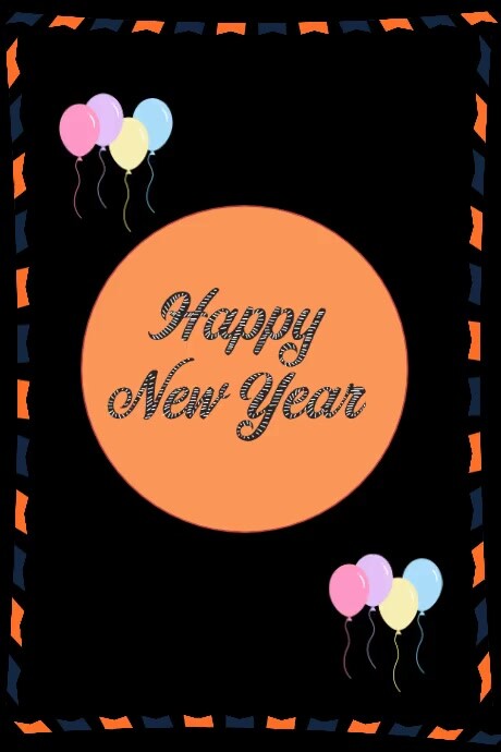 Black Joyful Happy New Year Poster Template | PosterMyWall