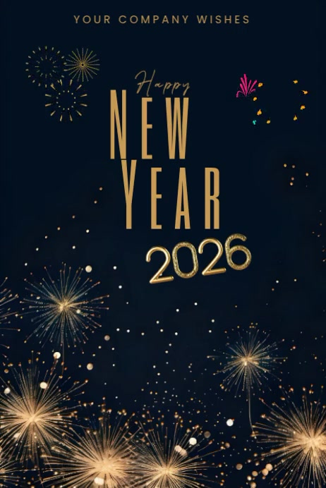 Plantilla de Black Joyful Happy New Year Poster | PosterMyWall