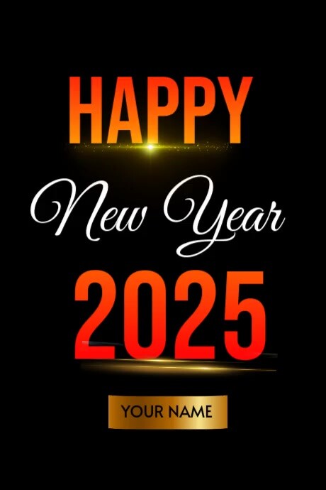Black Joyful Happy New Year Poster Template | PosterMyWall