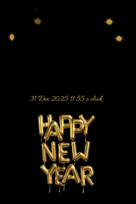 Plantilla de Black Joyful Happy New Year Poster | PosterMyWall