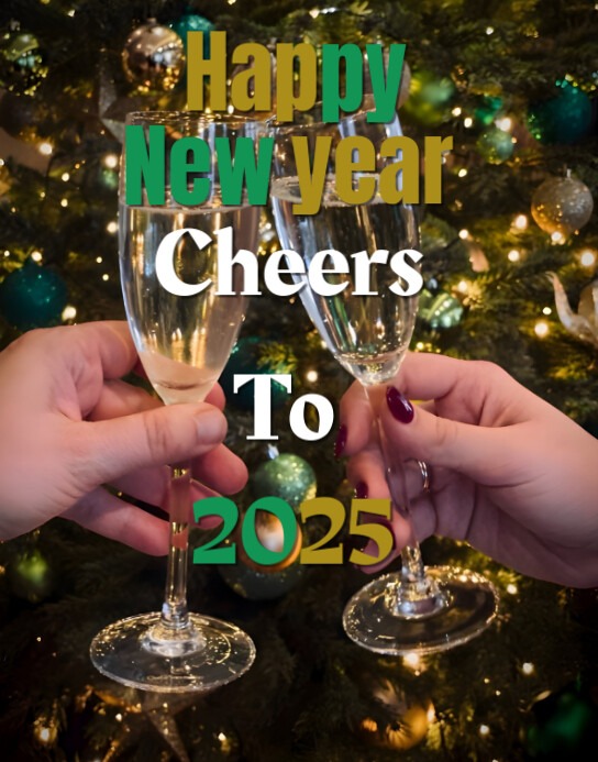 Black Joyful Happy New Year Poster/wallboard Template | PosterMyWall