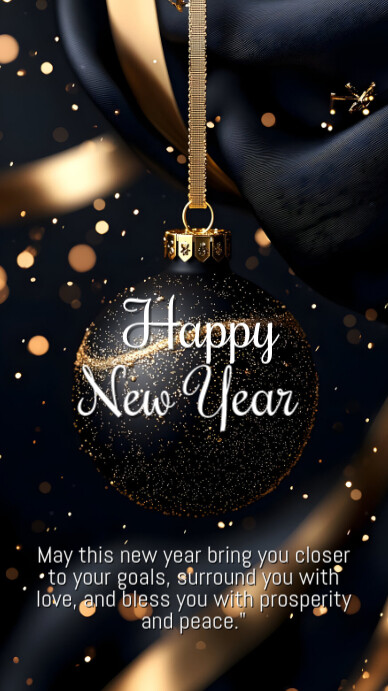 Black Joyful Happy New Year Template Instagram Story | PosterMyWall