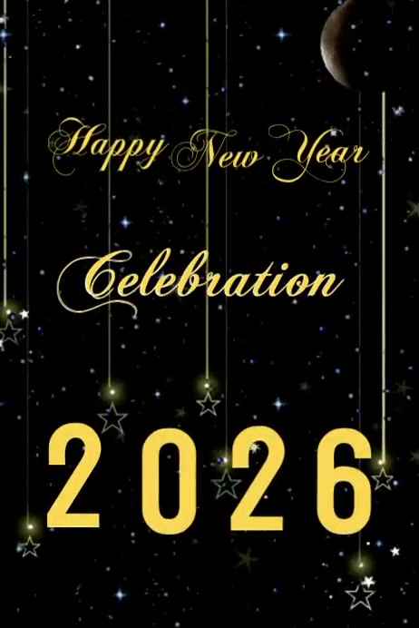 Copy of Black Vibrant Joyful Happy New Year Video Template Poster ...