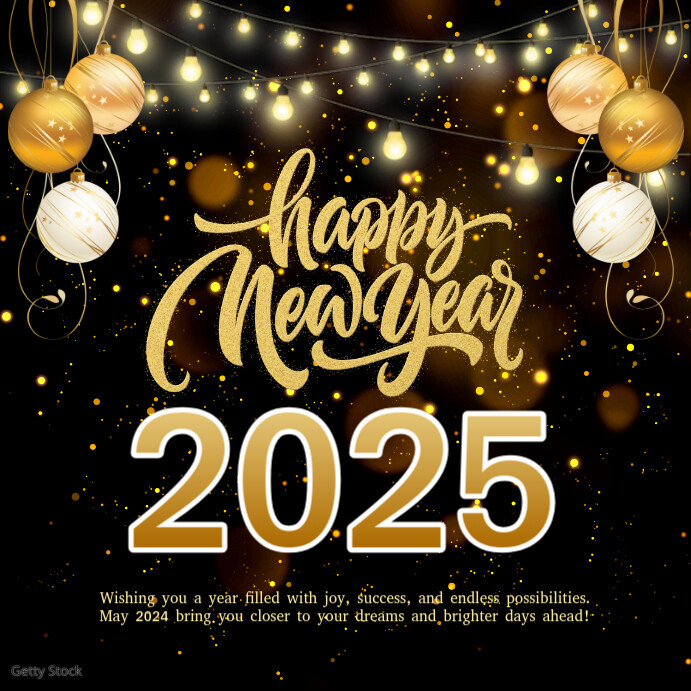 Copy of Black Joyful Happy New Year Wish Instagram Post | PosterMyWall
