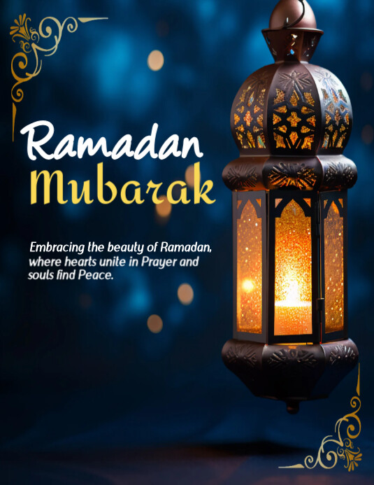 Black Joyful Happy Ramadan Mubarak Flyer (us Letter) Template ...