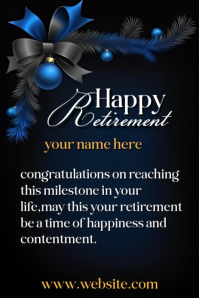 Black Joyful Happy Retirement Flyer Pinterest Graphic template