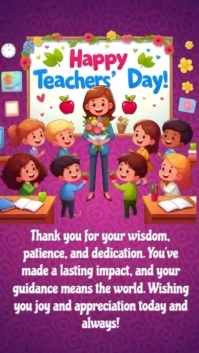 Black Joyful Happy Teacher's Day Youtube Short template