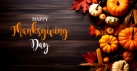Black Joyful Happy Thanks Giving Template Facebook Shared Image