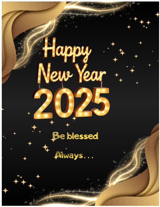 Copy of Black Joyful Happy Year Flyer (us Letter) | PosterMyWall