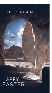Noir Black Joyful He Is Risen  Digital Display (9:16) งานแสดงผลงานแบบดิจิทัล Template