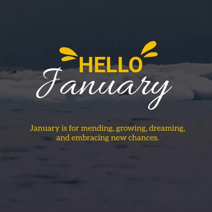 January Posts Plantilla de Black Joyful Hello January Instagram Post | PosterMyWall