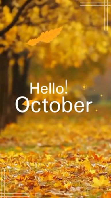 Black Joyful Hello October Instagram Reel template