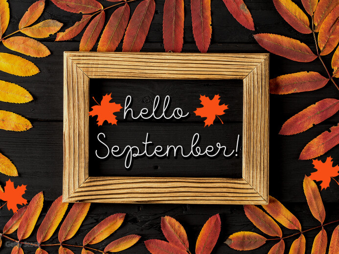 Copy of Black Joyful Hello September Yard Sign | PosterMyWall