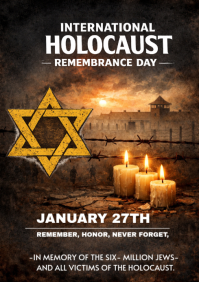 Black Joyful Holocaust Flyer Design Template  A4