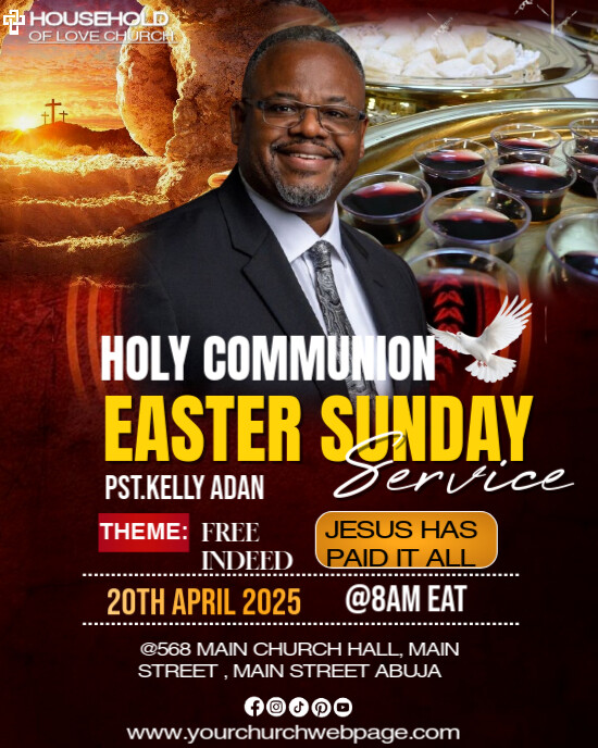 Modèle Black Joyful Holy Communion Easter Sunday Church Invitation ...