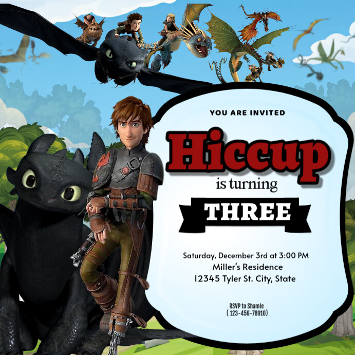 Black Joyful How To Train Your Dragon  Instagram Post template