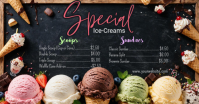 Black Ice Cream Menu Isithombe Esabiwe ku-Facebook Template