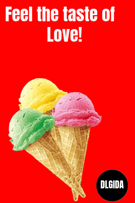 Black Joyful Ice Cream Poster Cartaz template