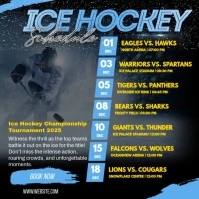 Black Joyful Ice Hockey Tournment Ad Instagram Post template