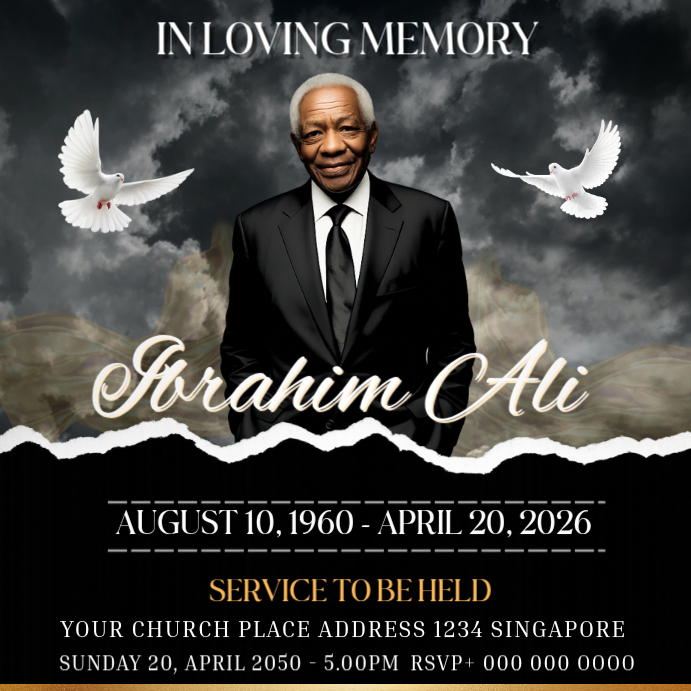 Copy of Black Joyful In Loving Memory Instagram Post | PosterMyWall