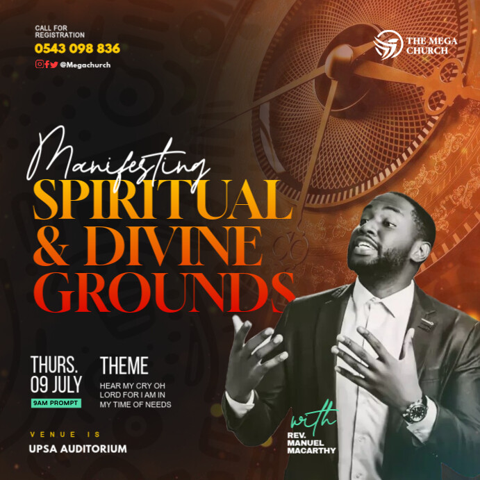 Black Joyful Instagram Church Event Flyer template